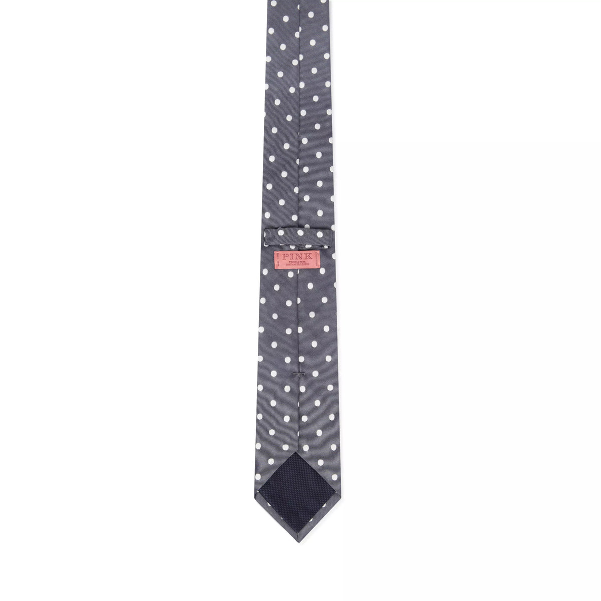 Grey & White Polka Dot Silk Woven Tie