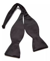 Black Silk Satin Bow Tie