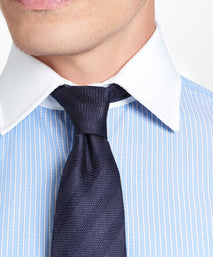 Navy Blue Tonal Striped Silk Tie