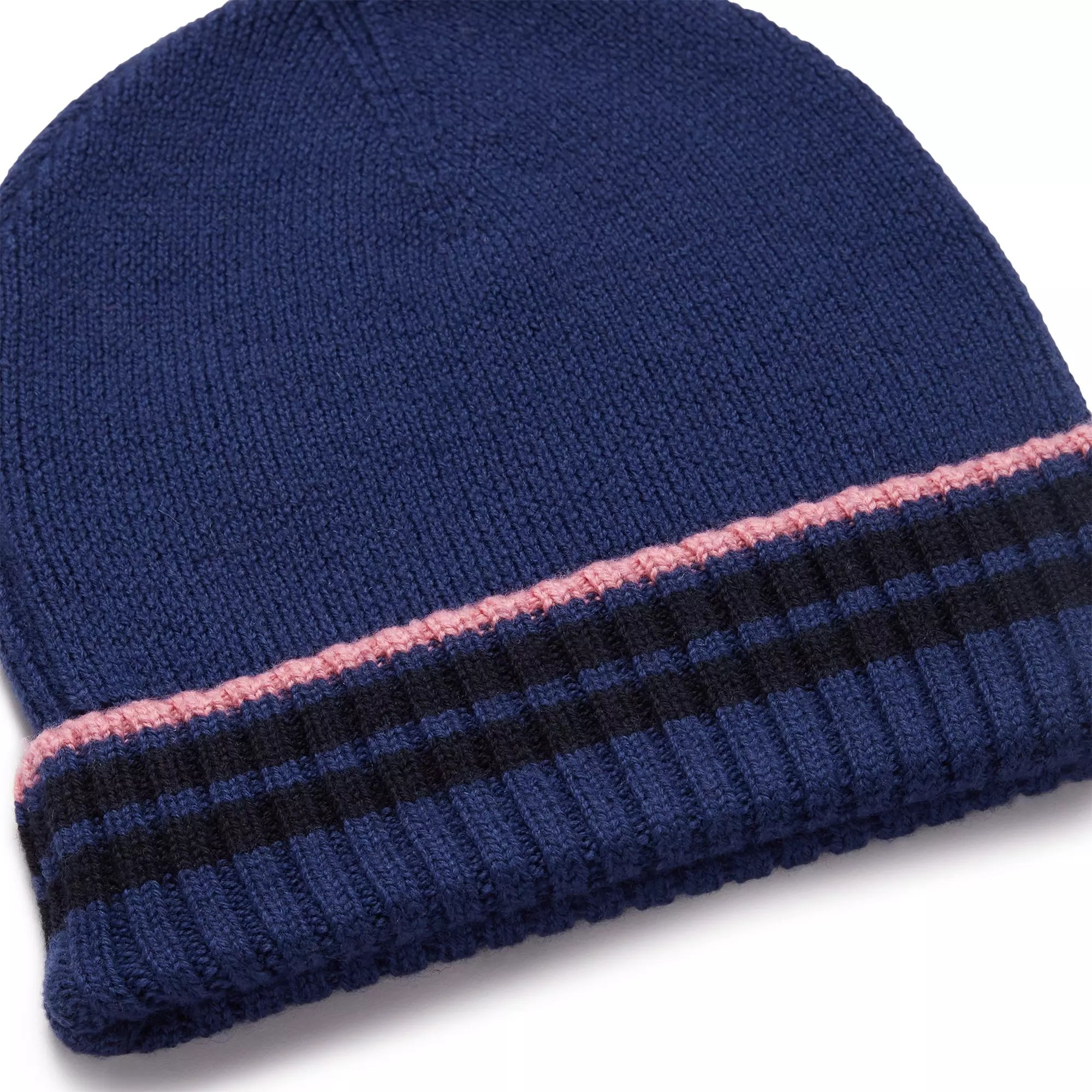 Blue Knitted Merino Wool Hat & Scarf Set