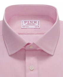 Pink Slim Fit End on End Formal Shirt