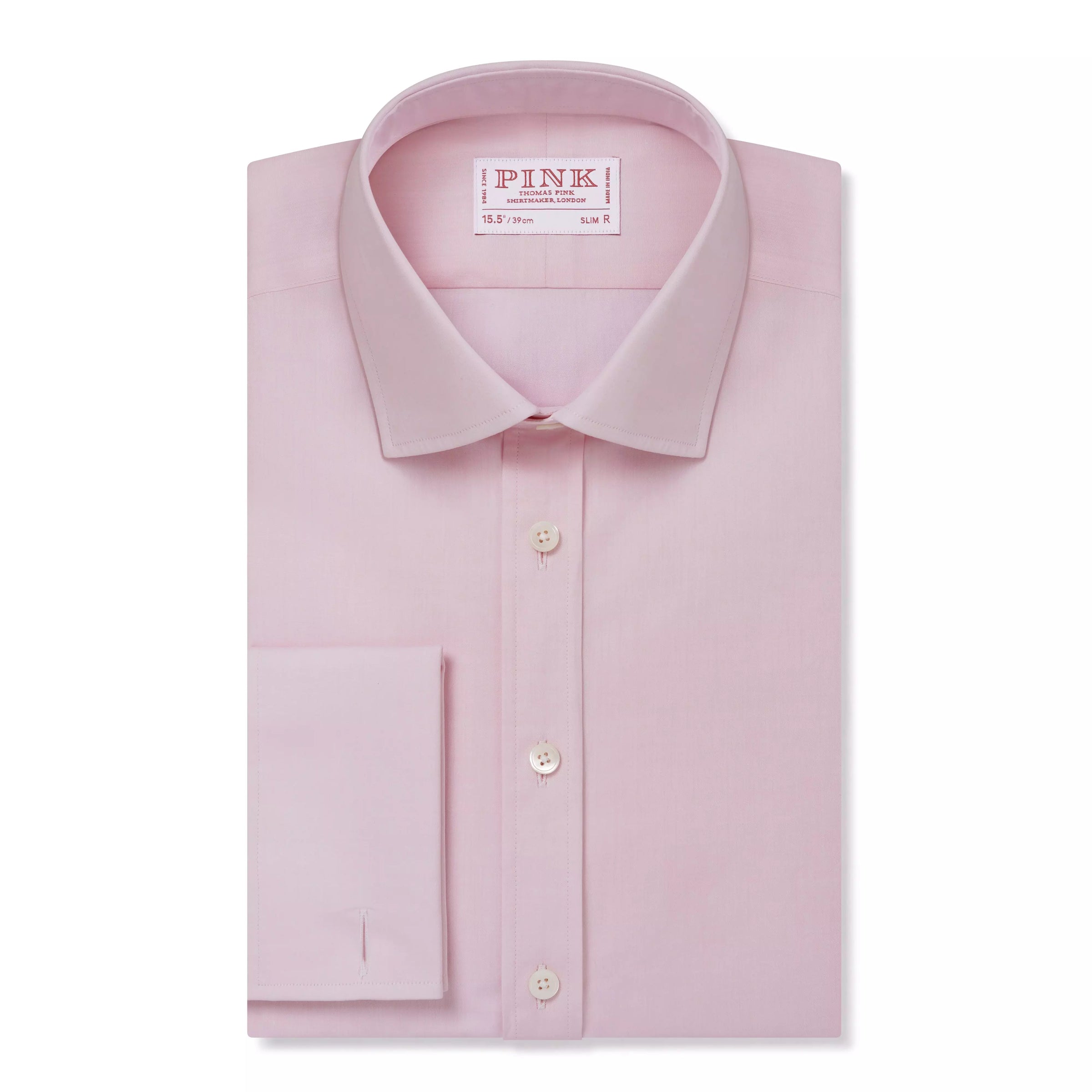 Pale Pink Slim Fit Double Cuff Ramses Poplin Formal Shirt