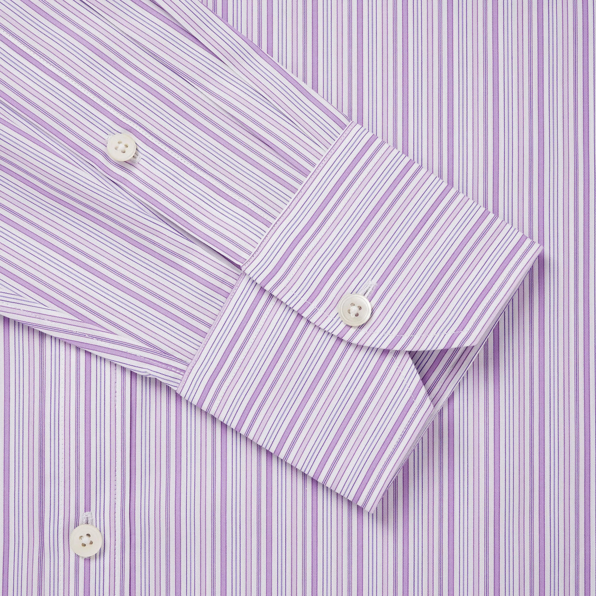 Lilac & White Slim Fit Supraluxe Multi Stripe Formal Shirt