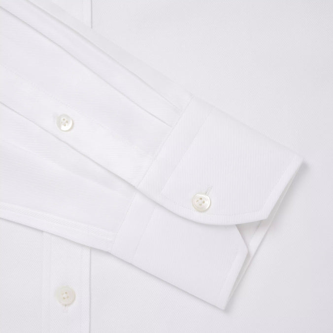 White Tailored Fit Twill Formal Shirt