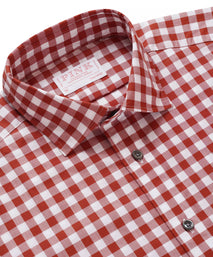 Brown & White Tailored Fit Smart Casual Gingham Shirt