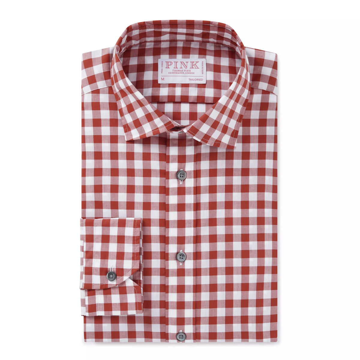Brown & White Tailored Fit Smart Casual Gingham Shirt