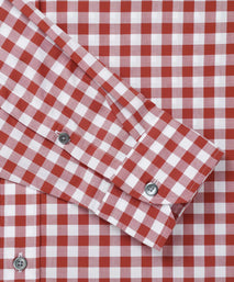 Brown & White Tailored Fit Smart Casual Gingham Shirt