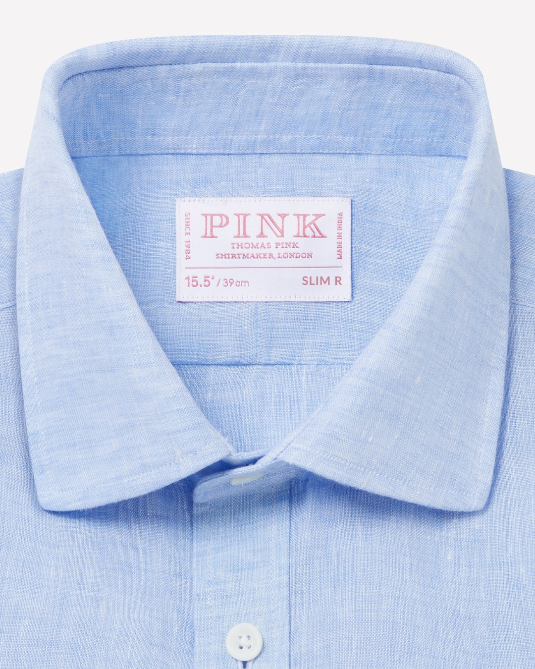 Pale Blue Slim Fit Essential Linen Formal Shirt