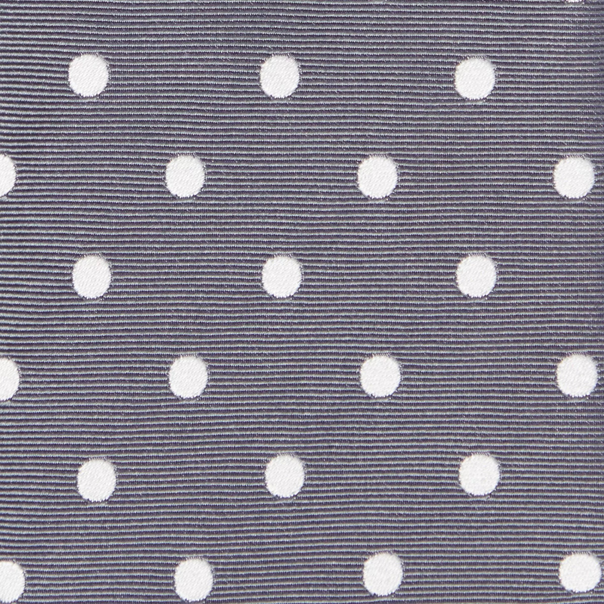 Grey & White Polka Dot Silk Woven Tie